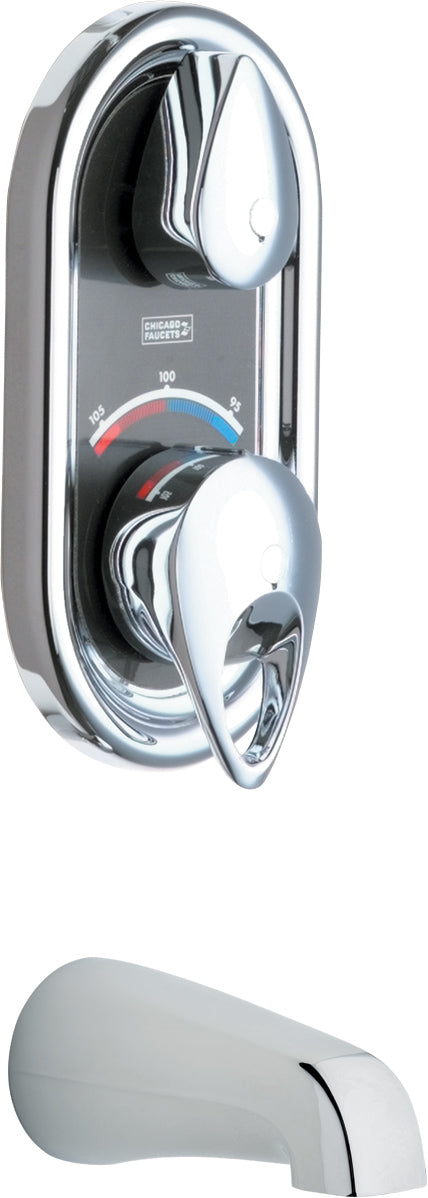 Chicago Faucets 2501-CP 1/2" TempShield® thermostatic/pressure balancing shower fitting with shower head and diverter tub spout options