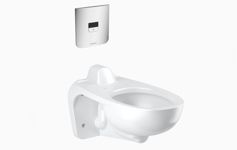 Sloan WETS-2760.3005-STG Water Closet Combo, ST-2469A Wall-Mounted Rear Spud with CX 8158-1.28