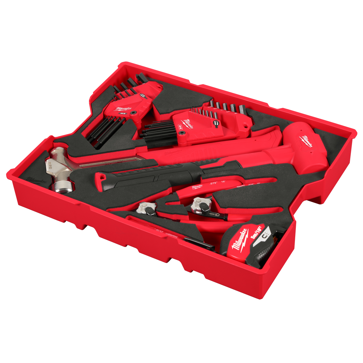 Milwaukee 48-22-0161 28pc. Hex Key & Hammer Set with Tray for PACKOUT Drawers