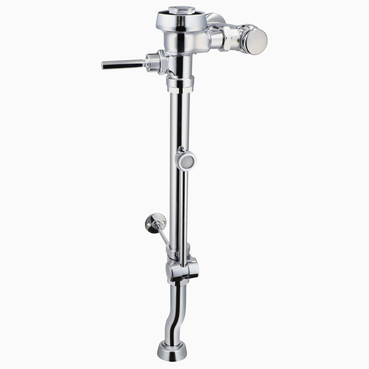 Sloan Royal BPW 1150-1.6 Exposed Manual Flushometer, 1.6 gpf, Top Spud, Polished Chrome, Saniguard Handle, Angle Stop Bumper