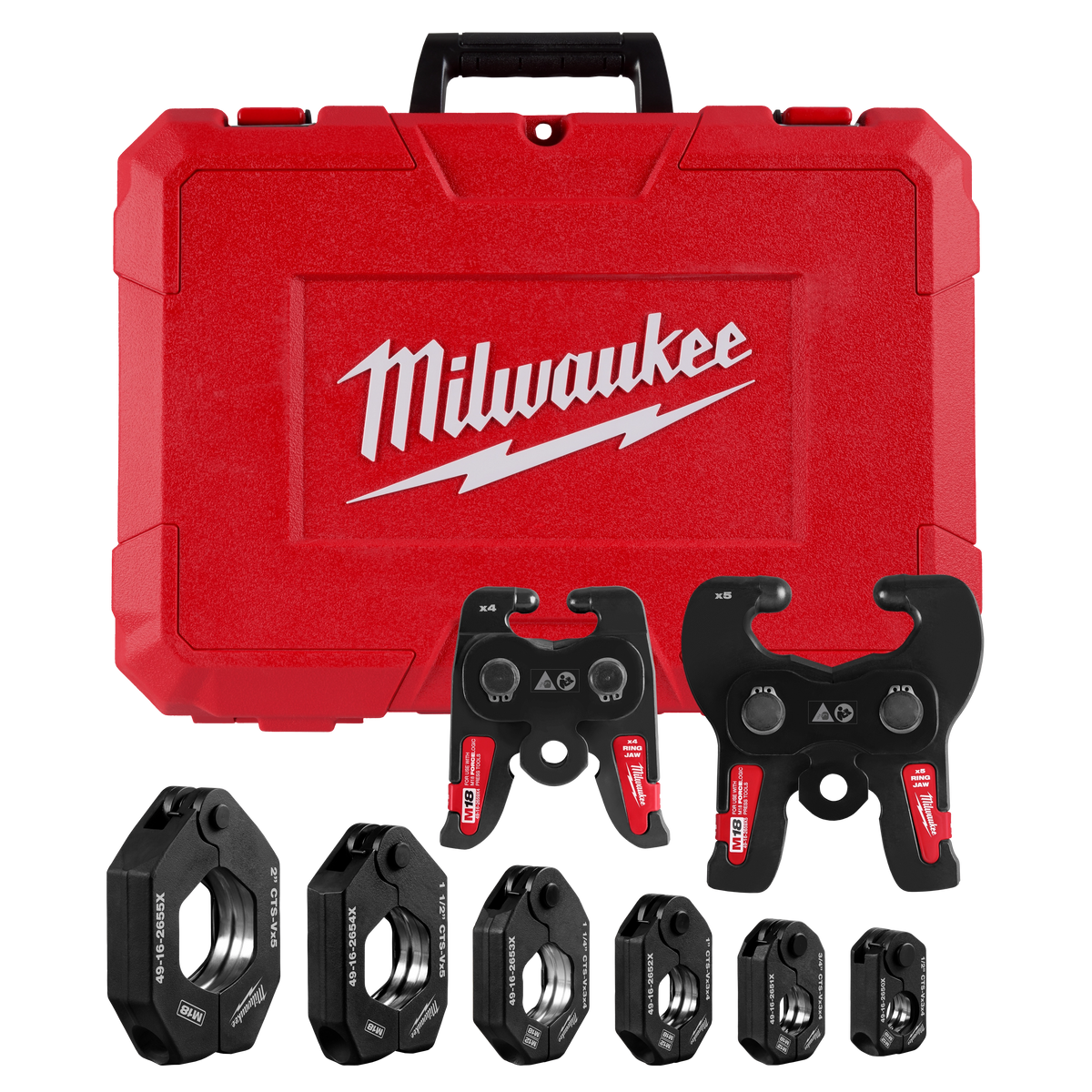 Milwaukee 49-16-2692X 1/2" - 2" CTS-V Pivoting Press Ring Kit for M18 FORCE LOGIC Press Tools
