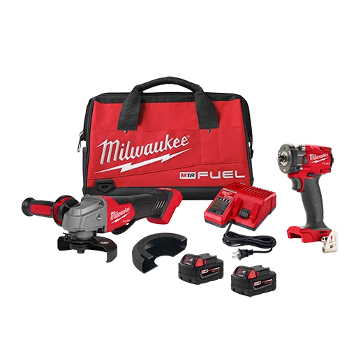 Milwaukee 2991-22 M18 FUEL Compact Impact Wrench and Grinder 2-Tool Combo Kit
