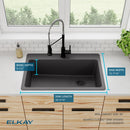 Elkay Quartz Classic 33" x 22" x 9-1/2" Single Bowl Drop-in Sink Graphite ELG13322GT0
