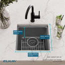 Elkay Quartz Classic 15-3/4" x 15-3/4" x 7.7 Single Bowl Dual Mount Bar Sink Kit Graphite ELG1616GT0C