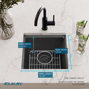 Elkay Quartz Classic 15-3/4" x 15-3/4" x 7.7 Single Bowl Dual Mount Bar Sink Kit Matte Black ELG1616MB0C