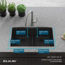Elkay Quartz Classic 33" x 19" x 10" Double Bowl Undermount Sink with Aqua Divide Matte Black ELGDULB3322MB0
