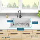 Elkay Quartz Classic 29-1/2" x 18-3/4" x 9-1/2" Single Bowl Undermount Sink Kit White ELGRU13022WH0C