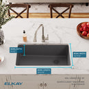 Elkay Quartz Classic 33" x 18-3/4" x 9-1/2" Single Bowl Undermount Sink Graphite ELGU13322GT0