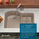 Elkay Quartz Luxe 24-5/8" x 18-1/2" x 9-1/2" Single Bowl Undermount Sink Silvermist ELXU2522SM0