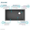 Elkay Quartz Classic 33" x 18-3/4" x 9-1/2" Single Bowl Undermount Sink Graphite ELGU13322GT0