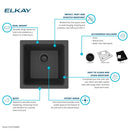 Elkay Quartz Classic 15-3/4" x 15-3/4" x 7.7 Single Bowl Dual Mount Bar Sink Kit Matte Black ELG1616MB0C
