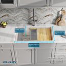 Elkay Quartz Luxe 33" x 19" x 9" Single Bowl Undermount Workstation Sink Kit with Perfect Drain Ricotta ELXRU13322WRT0