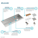 Elkay Circuit Chef Workstation Stainless Steel 45-1/2" x 20-1/2" x 10" Single Bowl Undermount Sink Kit w/ Cherry Wood Boards CS45CWK