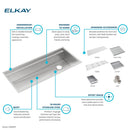Elkay Circuit Chef Workstation Stainless Steel 59-1/2" x 20-1/2" x 10" Single Bowl Undermount Sink Kit w/White Polymer Boards CS60WPK