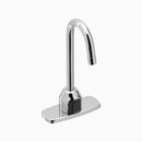 Sloan Optima EBF-750 2.2 GPM Battery-Powered Sensor Faucet, Polished Chrome, 8" Trim Plate, Surgical Bend Spout, Below-Deck Thermostatic Mixer