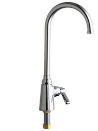 Chicago Faucets 350-GN2FCABCP Lead-Free Deck-mounted manual faucet, single-hole, single-supply