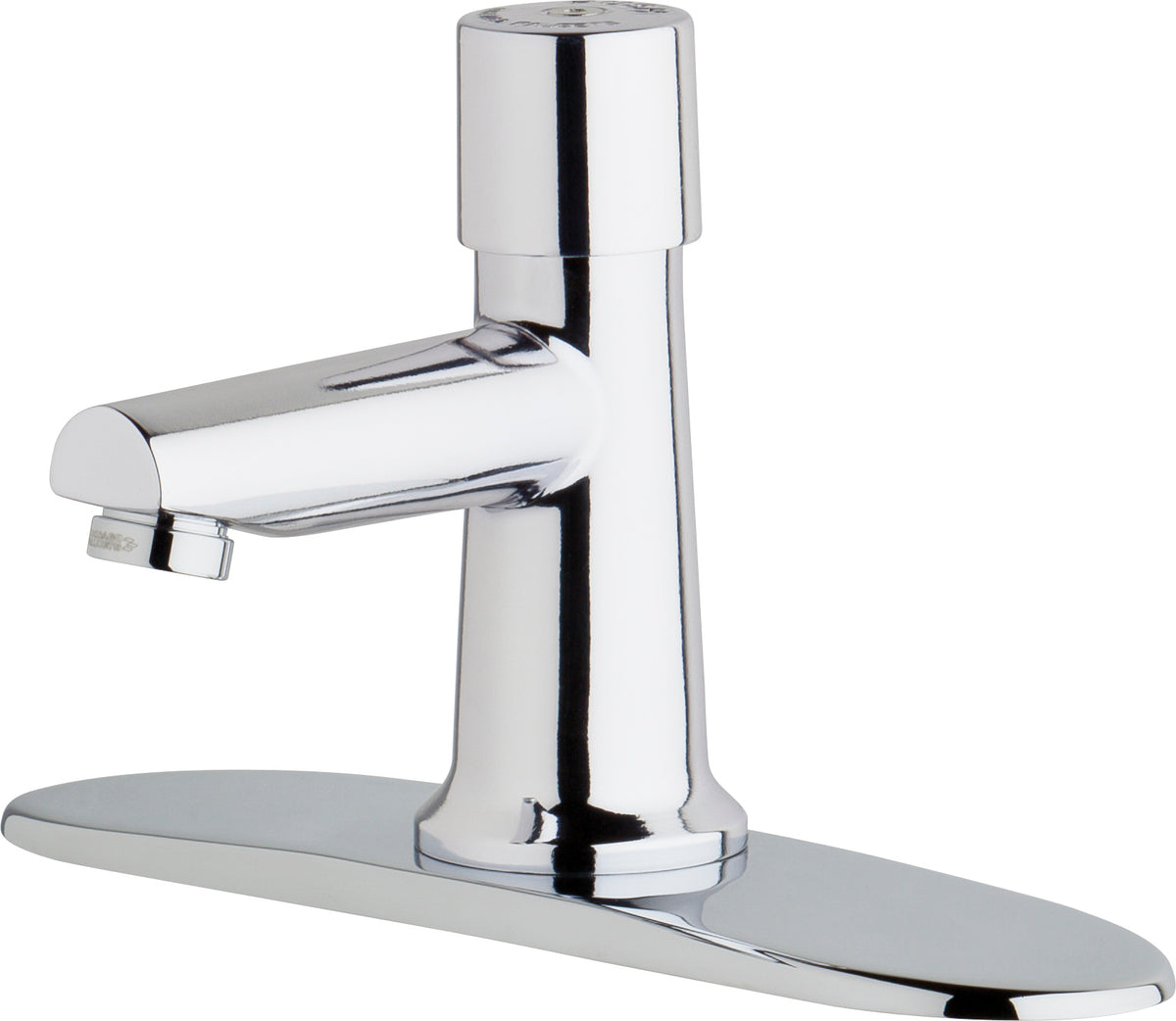 Chicago Faucets 3500-8E39VPABCP Lead-Free Deck-mounted metering faucet with 8" centers, Brass