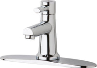 Chicago Faucets 3510-8E2805AB Lead-Free Deck-mounted manual faucet with 8" centers, Brass