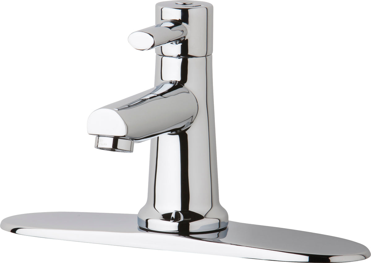 Chicago Faucets 3510-8E2805AB Lead-Free Deck-mounted manual faucet with 8" centers, Brass
