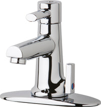 Chicago Faucets 3512-4E39VPAB Lead-Free Deck-mounted manual faucet with 4" centers, Brass