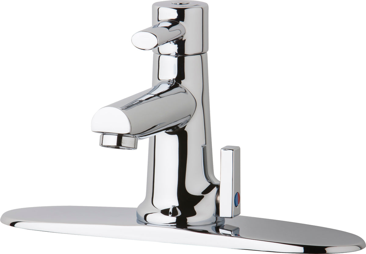 Chicago Faucets 3512-8E2805AB Lead-Free Deck-mounted manual faucet with 8" centers, Brass
