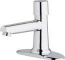 Chicago Faucets 3520-4E2805ABCP Lead-Free Deck-mounted metering faucet with 4" centers, Brass