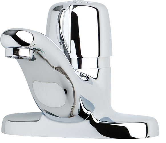 Chicago Faucets 3600-E34VPAB Lead-Free Deck-mounted metering faucet with 4" centers, Brass