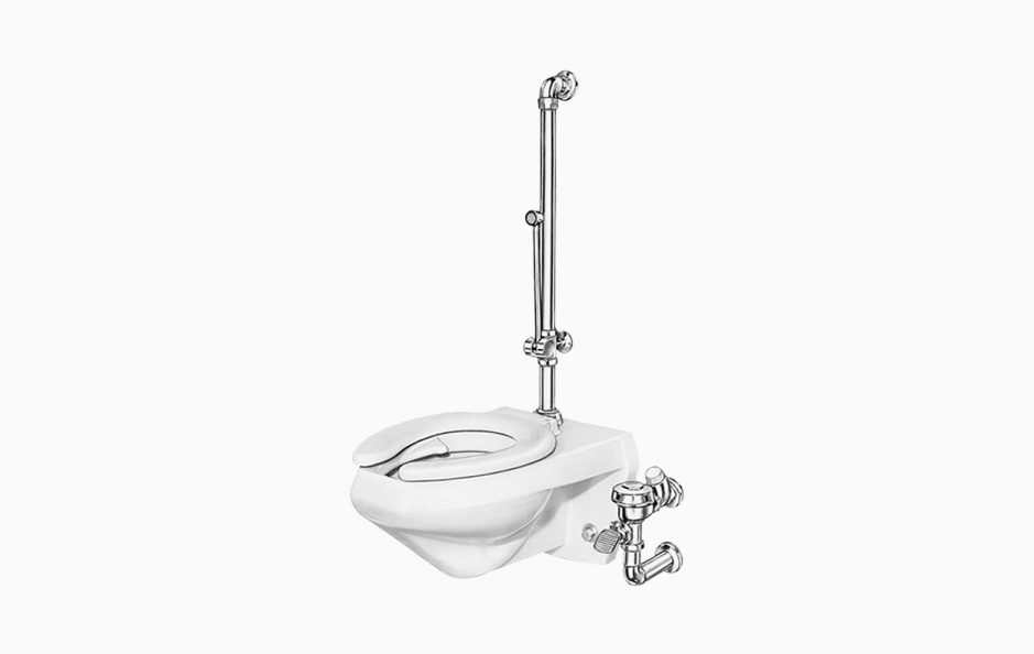 Sloan BPW 1040-1.6 Exposed Manual Flushometer, 1.6 gpf, Top Spud, Polished Chrome