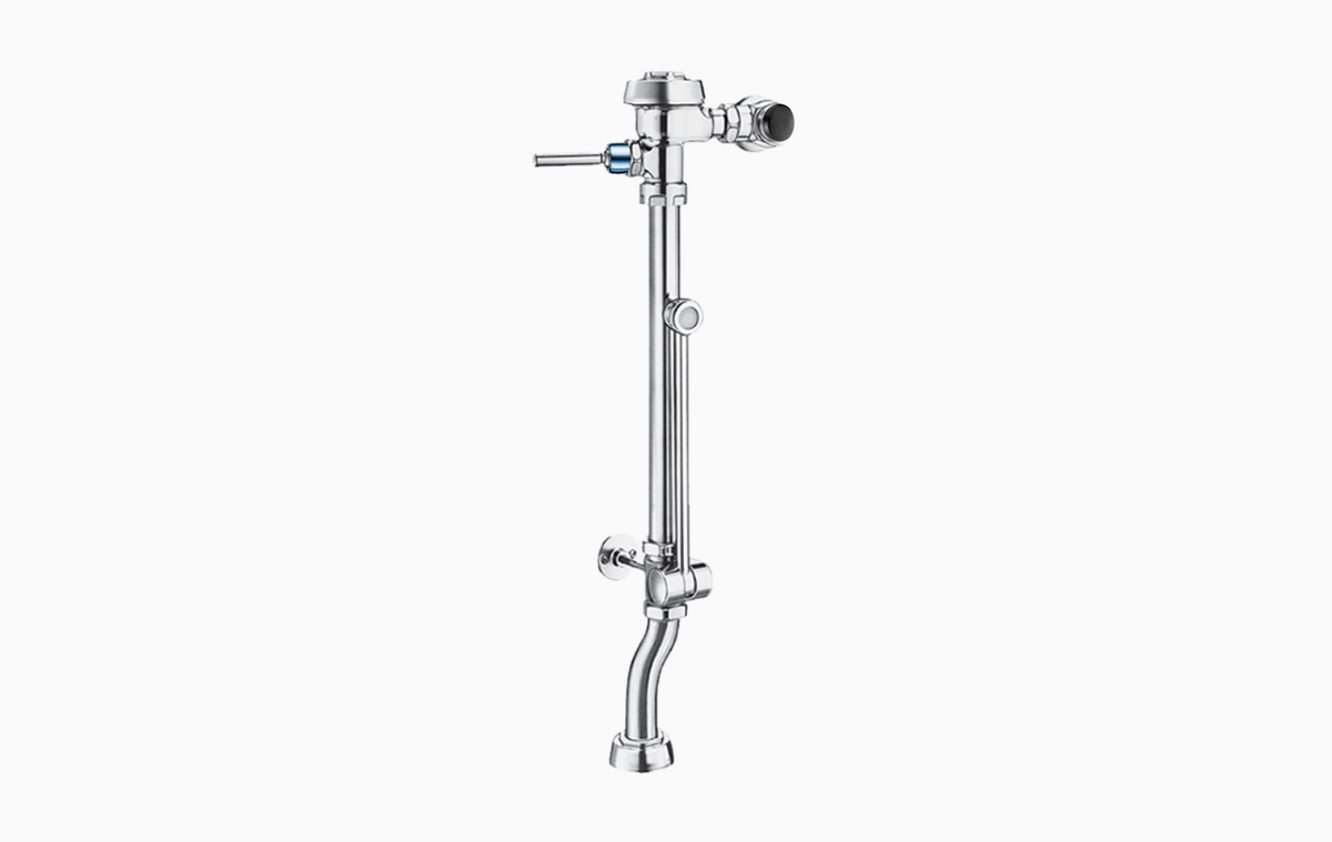 Sloan Royal BPW 1150-1.6 Exposed Manual Flushometer, 1.6 gpf, Top Spud, Polished Chrome, Saniguard Handle, Angle Stop Bumper