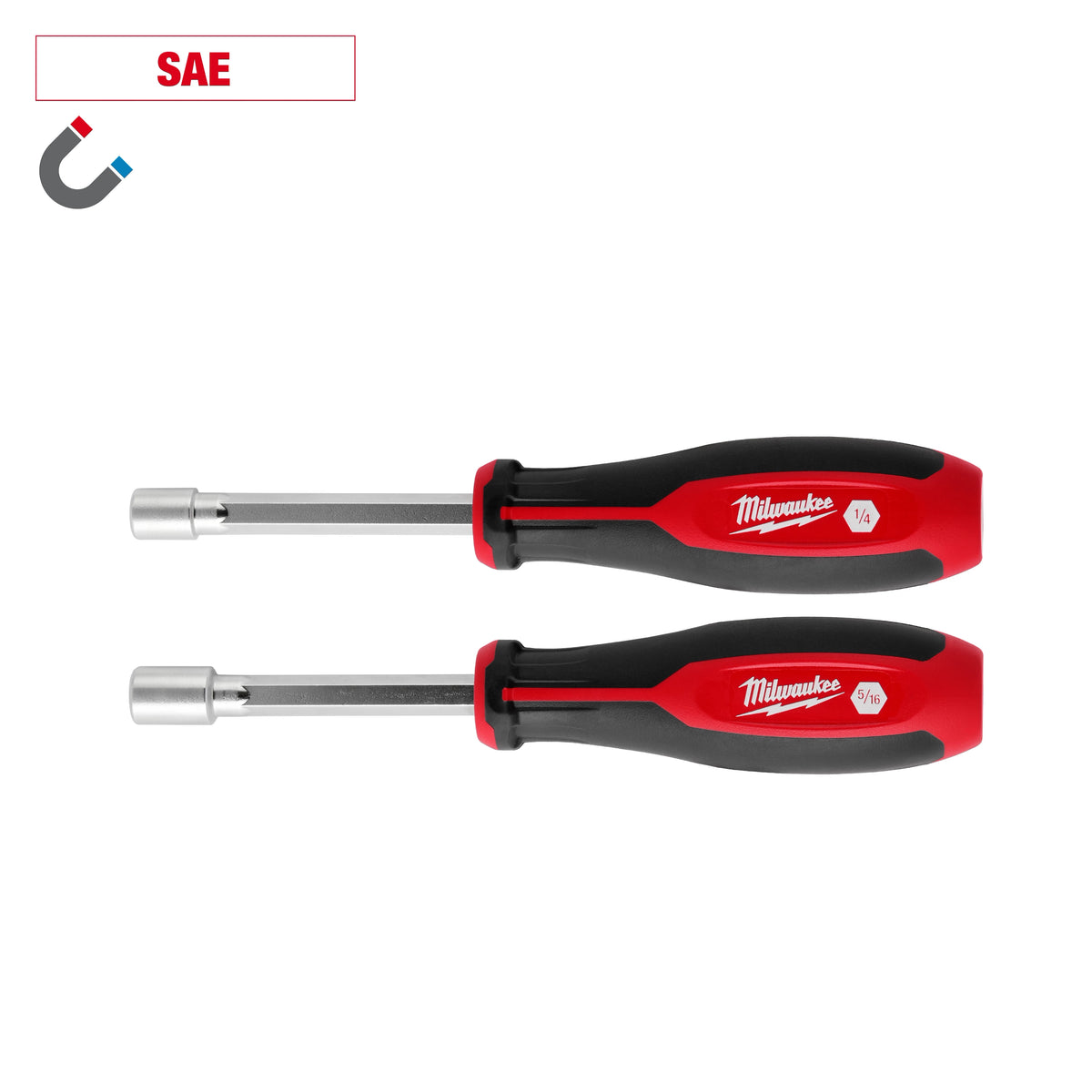 Milwaukee 48-22-2542 2pc SAE HollowCore Magnetic Nut Driver Set