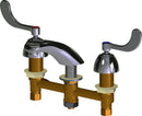 Chicago Faucets 404-317XKABCP Lead-Free Deck-mounted manual faucet with 8" centers, Brass, NPSM