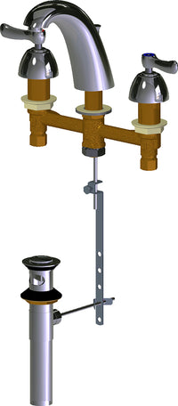 Chicago Faucets 405-POAB Deck-mounted manual faucet with 8" centers, Brass, NPSM
