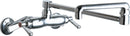 Chicago Faucets 445-DJ18E35ABCP Lead-Free Wall-mounted manual faucet with adjustable centers
