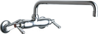 Chicago Faucets 445-L12E35XKABCP Lead-Free Wall-mounted manual faucet with adjustable centers