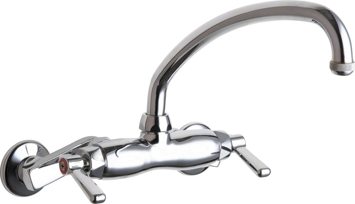 Chicago Faucets 445-L9E1ABCP Lead-Free Wall-mounted manual faucet with adjustable centers