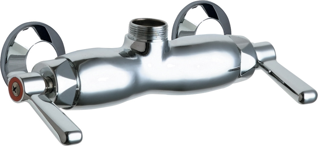 Chicago Faucets 445-LESAAB Lead-Free Wall-mounted manual faucet with 3-3/8" centers, Brass
