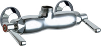Chicago Faucets 445-LESAAB Lead-Free Wall-mounted manual faucet with 3-3/8" centers, Brass