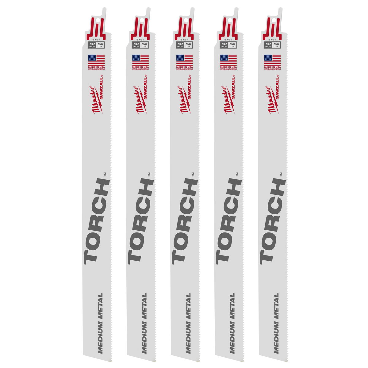 Milwaukee 48-01-2794 12" 14 TPI TORCH SAWZALL Blade for Medium Metal Bulk 25