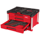 Milwaukee 48-22-9492 60pc. Metric & SAE Combination Wrench Set with PACKOUT 4 Drawer Tool Box