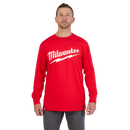 Milwaukee 608R-S Heavy Duty Tee - Long Sleeve Logo Red S