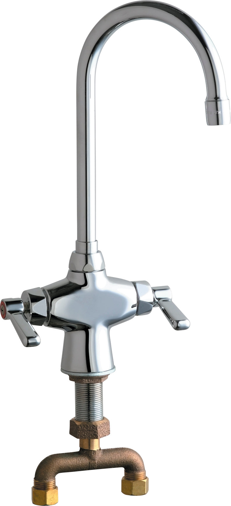 Chicago Faucets 50-TABCP Lead-Free Deck-mounted manual faucet, single-hole mounting