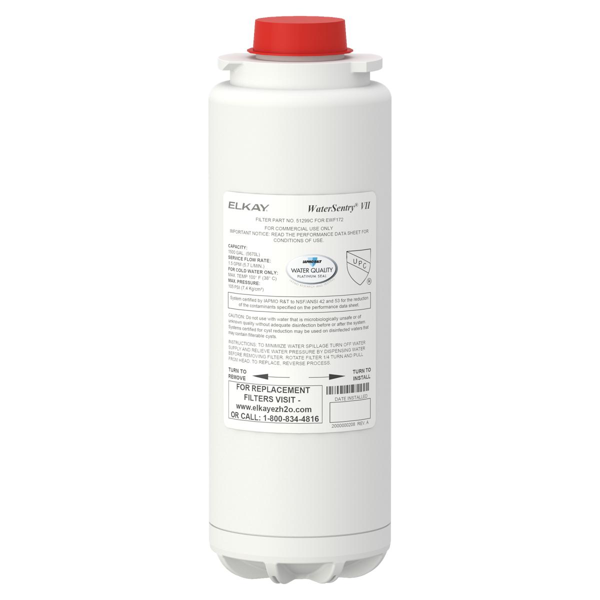Elkay 51299C Replacement Filter Cartridge, 1,500 Gal