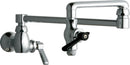 Chicago Faucets 515-ABCP Lead-Free Single-hole wall-mounted pot and kettle filler, Brass, NPT