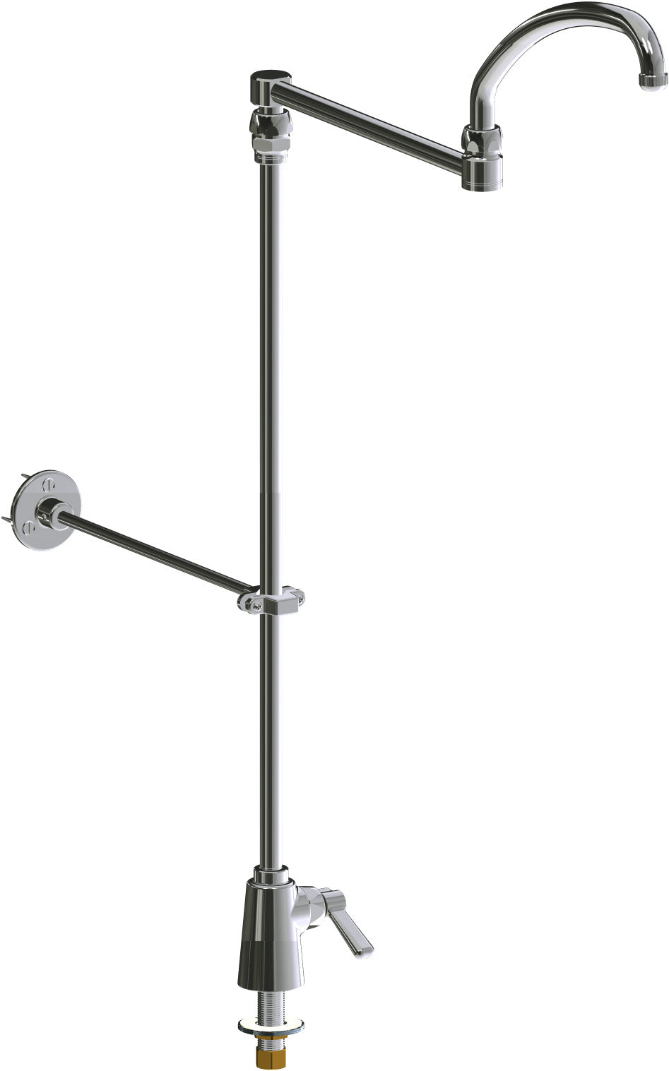 Chicago Faucets 516-ABCP Lead-Free Single-hole deck-mounted pot and kettle filler, Brass, NPSM