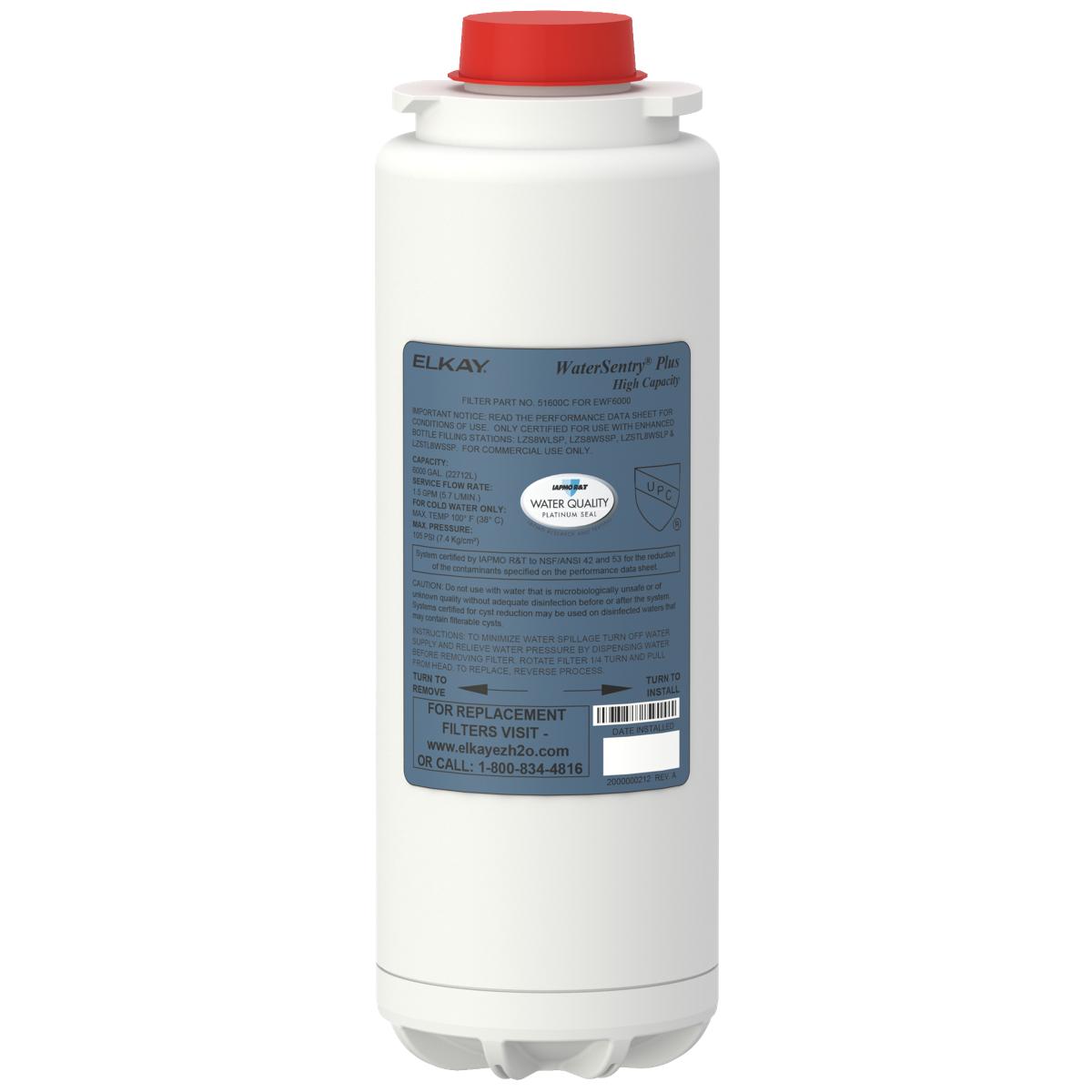 Elkay 51600C Replacement Filter Cartridge, 6,000 Gal