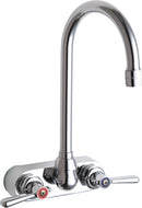 Chicago Faucets 521-GN2AE3ABCP Lead-Free Wall-mounted manual faucet with 4" centers, Brass
