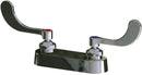 Chicago Faucets 525-ABCP Lead-Free Deck-mounted manual faucet with 4" centers, Brass, NPSM