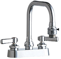 Chicago Faucets 526-E2E27CP Deck-mounted manual faucet with 4" centers, NPSM