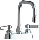 Chicago Faucets 526-E35ABCP Lead-Free Deck-mounted manual faucet with 4" centers, Brass, NPSM