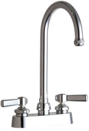 Chicago Faucets 526-GN2AE1ABCP Lead-Free Deck-mounted manual faucet with 4" centers
